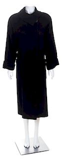 A Christian Dior Black Oversized Wool Coat, No size.