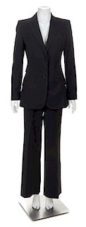 A Dolce & Gabbana Black Wool Pant Suit, Size 40.