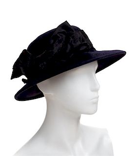 A Linda Campisano Navy Wool Hat,