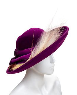 A Linda Campisano Purple Wool Hat,
