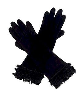 A Pair Of Black Cotton Gloves,