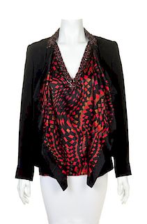 An Etro Black Jacket and Matching Blouse, Size 46.