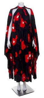 * A Red and Black Silk Halter Gown, No size.
