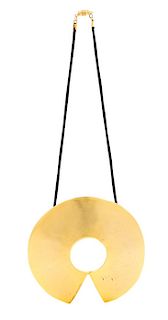 * A Kenneth Jay Lane Disc Necklace, Length:16.25"; Disc: 4" x 4".