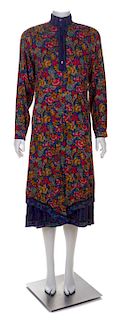* A Koos Multicolor Cotton Floral Peasant Dress, No size.