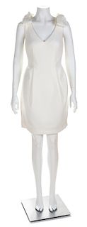 A Lanvin White White Cotton Sheath Dress, Size 34.