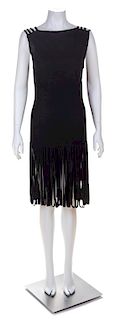 * A Laura Aponte Black Wool Flapper Dress, No size.