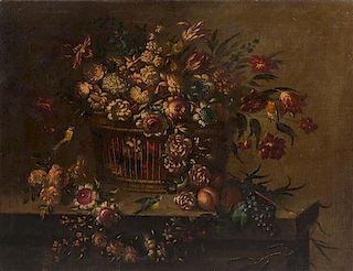 Artist Unknown, (Spanish, 19th century), Still Life of Basket of Flowers