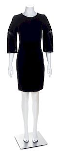 An Oscar de la Renta Black Wool Dress, Size 2.