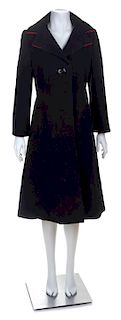 A Pauline Trigere Black Wool Coat, No size.