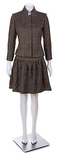 A Rudi Gernreich Wool Patterned Skirt Suit, No size.