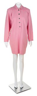 * A Saint Laurent Pink Wool Dress, Size 42.