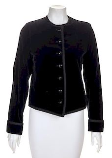 A Saint Laurent Black Velvet Jacket, Size 40.