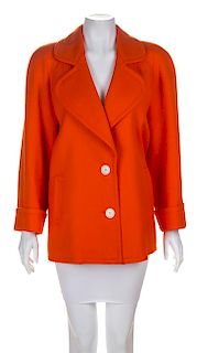 A Valentino Orange Wool Jacket, Size 40.