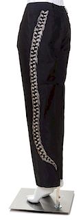 A Valentino Black Silk Pant, Size 12.
