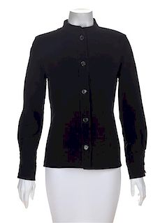 An Yves Saint Laurent Black Wool Jacket, Size 38.