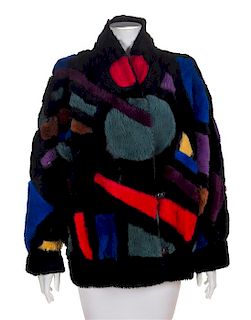 A Krizia Multicolor Sheared Mink Reversible Jacket, No size.
