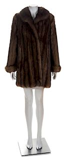 A Neiman Marcus Brown Sable Swing Coat, No size.
