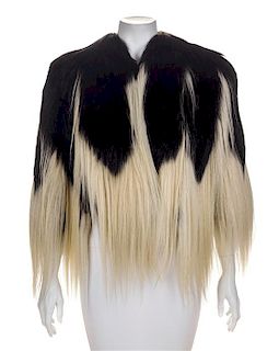 A Black and White Horse Hair Capelet, No size.