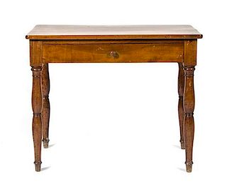 A Provincial Walnut Writing Table Height 28 x width 34 x depth 21 inches.
