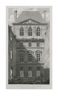 A French Architectural Engraving 21 x 12 inches.