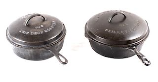 Wagner Cast Iron Skillet # 8 Set with Lids