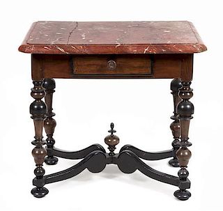A Portuguese Walnut Side Table Height 33 x width 36 x depth 23 inches.