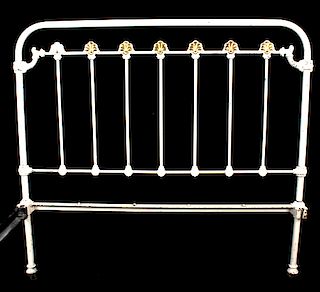 Early Victorian Cast Iron & Brass Bed Frame