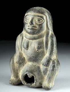 Pre-Columbian Blackware Female Fertility Vessel