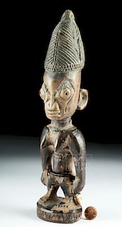 Early 20th C. African Yoruba Wooden Ibeji Female Figure