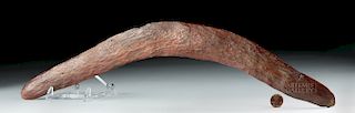 19th C. Australian Stone-Carved Boomerang