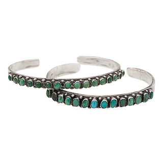 Zuni Petit Point Turquoise Cuff Bracelets