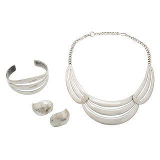 Navajo Silver Necklace and Cuff Bracelet PLUS
