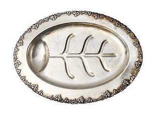 A Collection of Eleven Silver-Plate Trays, Width of widest over handles 28 inches.