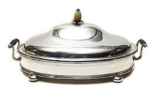 Three Silver-Plate Serving Articles, Height of tallest 7 1/4 inches.