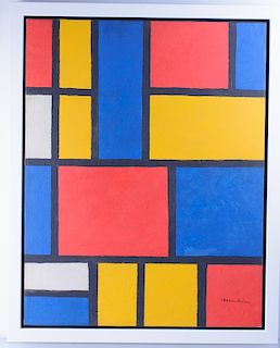 Piet Mondrian Attributed Neoplasticist Oil