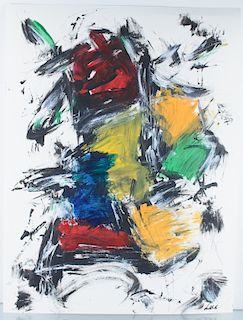 Von Allen "Untitled #1" Abstract Oil On Paper