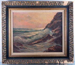 Frank Ferruzza Seascape Oil On Canvas