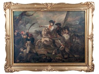 Henry Singleton Oil on Canvas Battle Scene