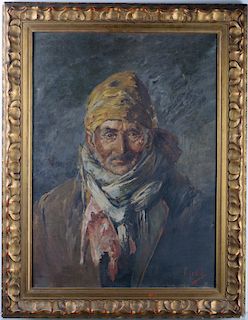 Vincenzo Irolli Fisherman Portrait Oil on Canvas
