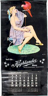 Highlander Beer Montana Pin-Up Girl Calendar 1959