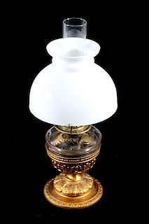 Excellent Victorian Cast Iron Gilded Table Lamp