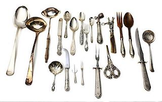 A Collection of Silver and Silver-Plate Flatware and Serving Articles,