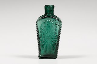 Green Sunburst Flask