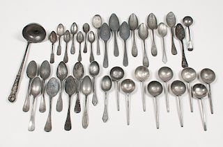 Pewter Spoons, Including Early Dutch Pewter Porridge Spoons