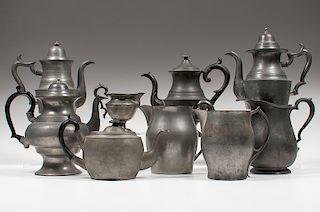 American Pewter Teapots and Pitchers, Plus
