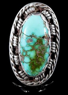 Jean Dixon Navajo Royston Turquoise & Silver Ring