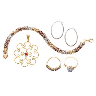 A Collection of Lady's Jewelry in 14K Gold