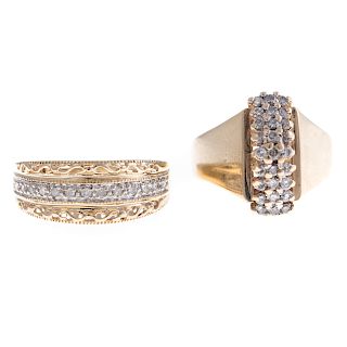 Two Lady's Diamond Rings in 10K Gold