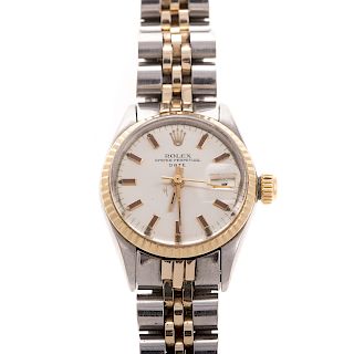 A Lady's Rolex Watch in 18K and Stainless Steel